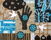 Original Mixed Media Abstract Collage - Urban Garden I