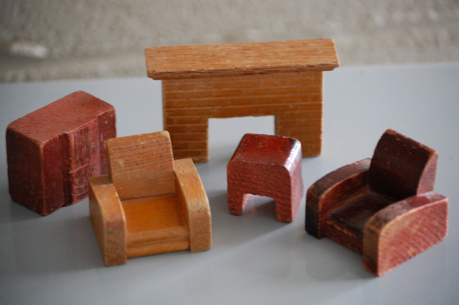 Vintage Doll House Furniture 1950s Wooden by AuntiePrincess