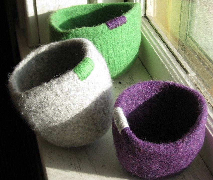 Felted Nesting Bowls Set of Three