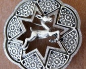Vintage White Deer Brooch