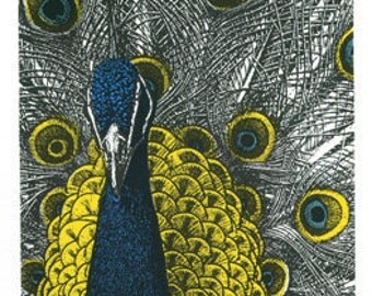 STRUT YOUR STUFF: Peacock 10" X 23" Original Art Print by Print Mafia