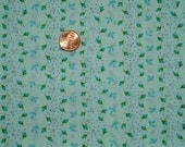 Light Turquoise Calico Floral Print Fabric, 1 yard