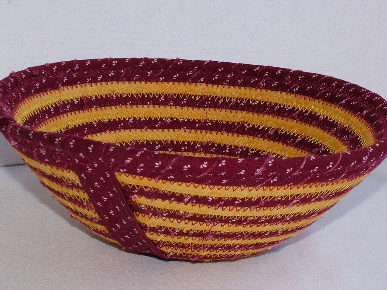 GARNET AND GOLD STRIPE Fabric Basket