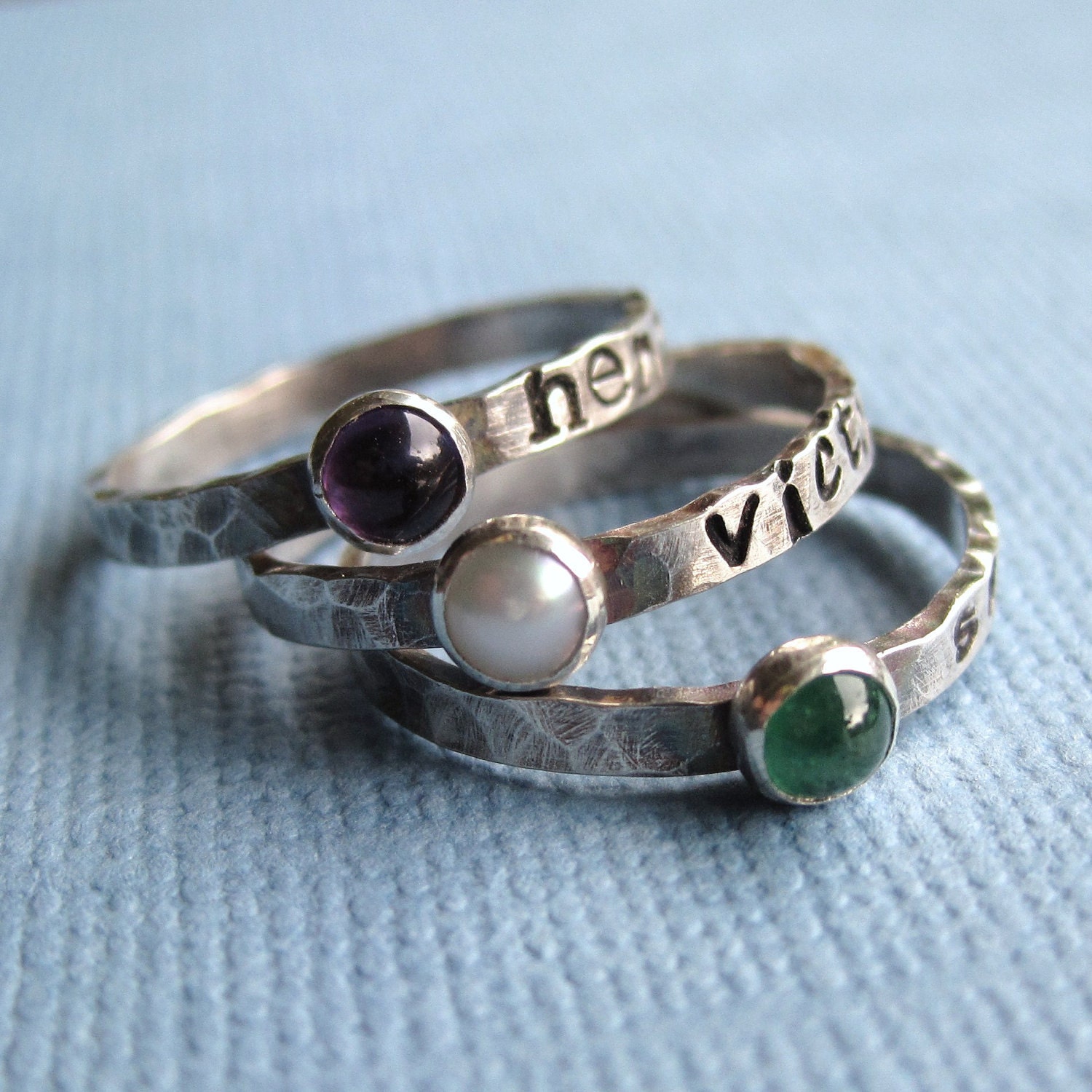 Tiny Personalized Birthstone Ring