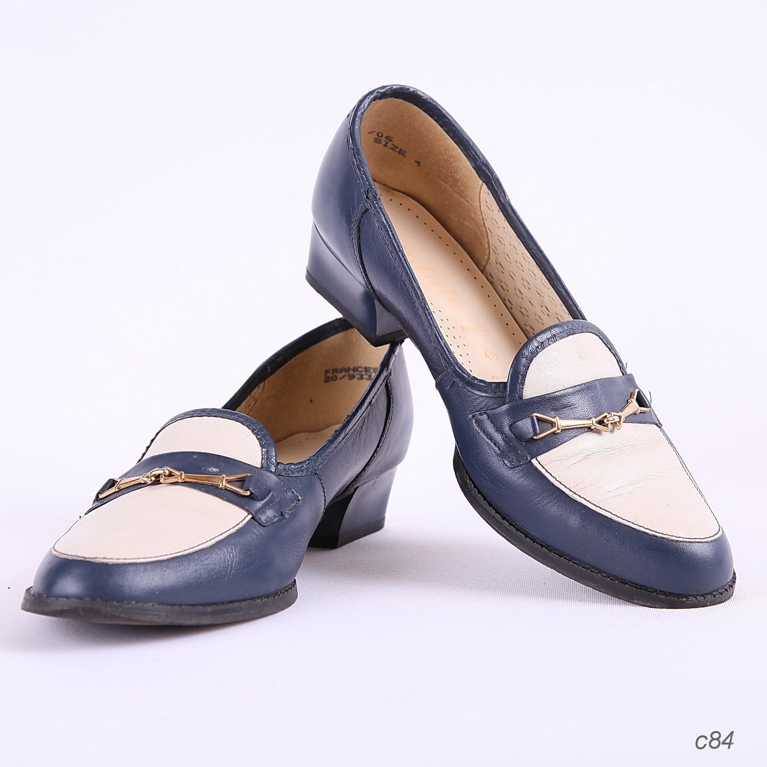 Vintage Nautical Loafers in Navy and White, USA 6 - 6.5, EUR 36.5