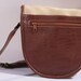 Vintage Saddle Bag / 1970s Canvas and leatherette