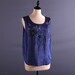 Reserved. Beaded Tank Top / Silky Navy Top / Sparkly Party Top / Medium to Large