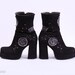 Vintage Platforms Boots / Chunky Heel / Black 90s Dramatic Shoes / us 7.5, eur 38, uk 5