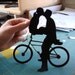 Bicycle Kissing Couple First Anniversary Paper Silhouette 8x10