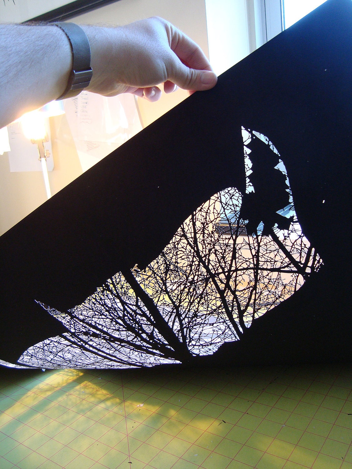 Branches Papercut, original hand-cut 30x20 paper art