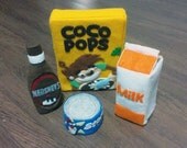 DIY Felt Grocery Set - Cereal, Milk, Can Tuna, Chocolate Syrup and Bag  (Patterns and Instructions via Email)