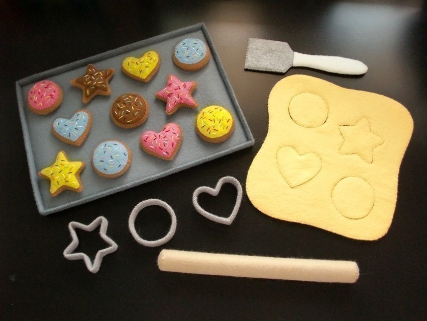 DIY Felt Bake Cookies Set - Felt Food PDF Patterns and Instructions via Email