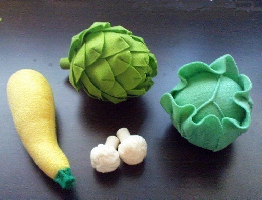 Felt Vegetables Patterns SALE - Eat Your Green Felt Vegetables LOT - 19 Different Vegetables (Patterns and Instructions via Email)