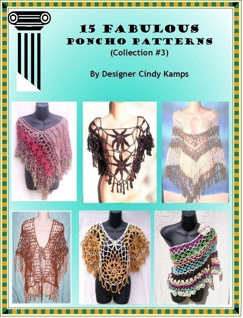 15 PONCHO Patterns with Panache By Cindy Kamps