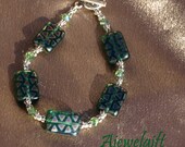 Classy Green Czech Glass Bracelet