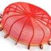Flat bottomed basket, ruby red, 16 sided