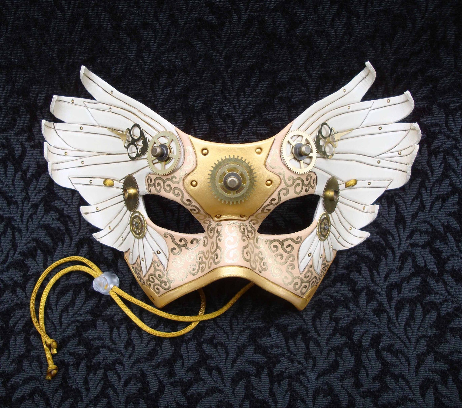 Il Tempo Vola V3... original mixed media handmade winged Venetian clockwork mask