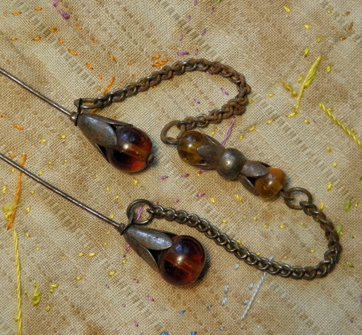 Vintage Hat Pins Connector Chain
