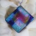 Magenta, Teal, Black & Blue Boxes Dichroic Glass Pendant