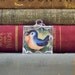Blue Bird of Happiness - Vintage Illustration Soldered Glass Art Pendant