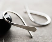 Two Sterling Silver Open Hoops - Forged Open Hoops earrings