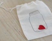love in a jar goodie bags, set of 6.