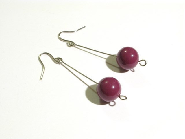 Dangling Balls Earrings - Purple