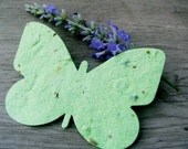 30 Butterflies - Plantable Handmade Paper - Tags or Baby Shower Favors with Wildflowers or Herb Seeds