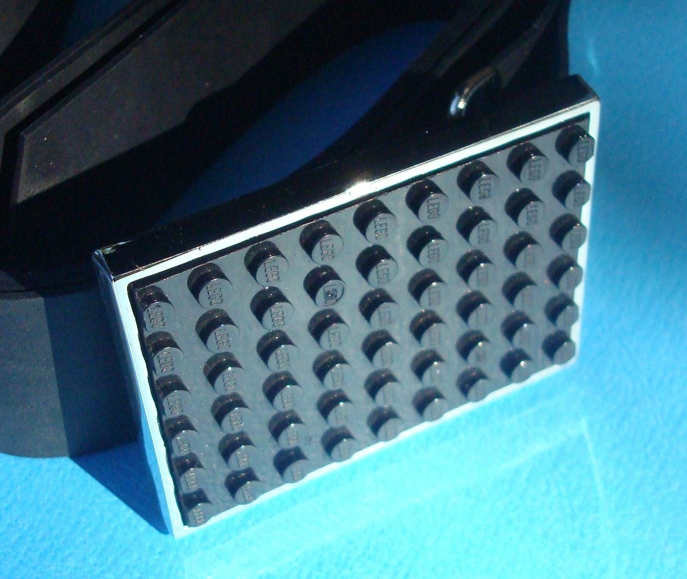 Belt Buckle inlaid with altered Lego (r) plate