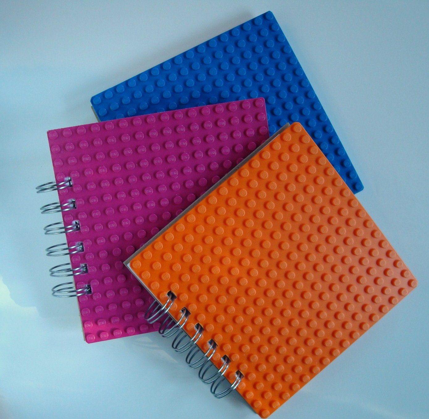 Spiral bound notebook made with LEGO (r) plate Set of Three