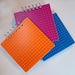 Spiral bound notebook made with LEGO (r) plate Set of Three