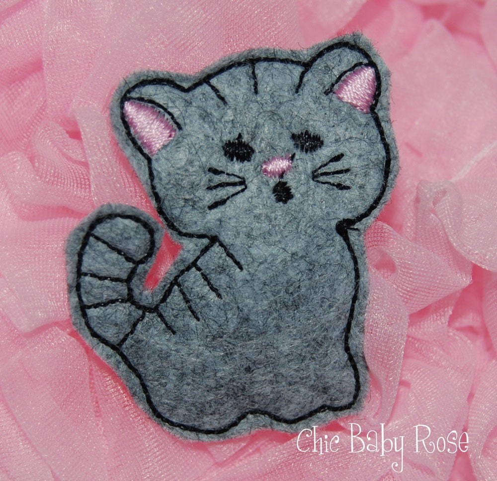 Sweet Kitten Wool Felt Hair Clip by Chic Baby Rose