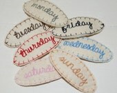 Monday to Sunday Days of the Week Wool Felt Clips by Chic Baby Rose