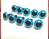15 mm Plastic eyes safety eyes - BLUE 5 pairs