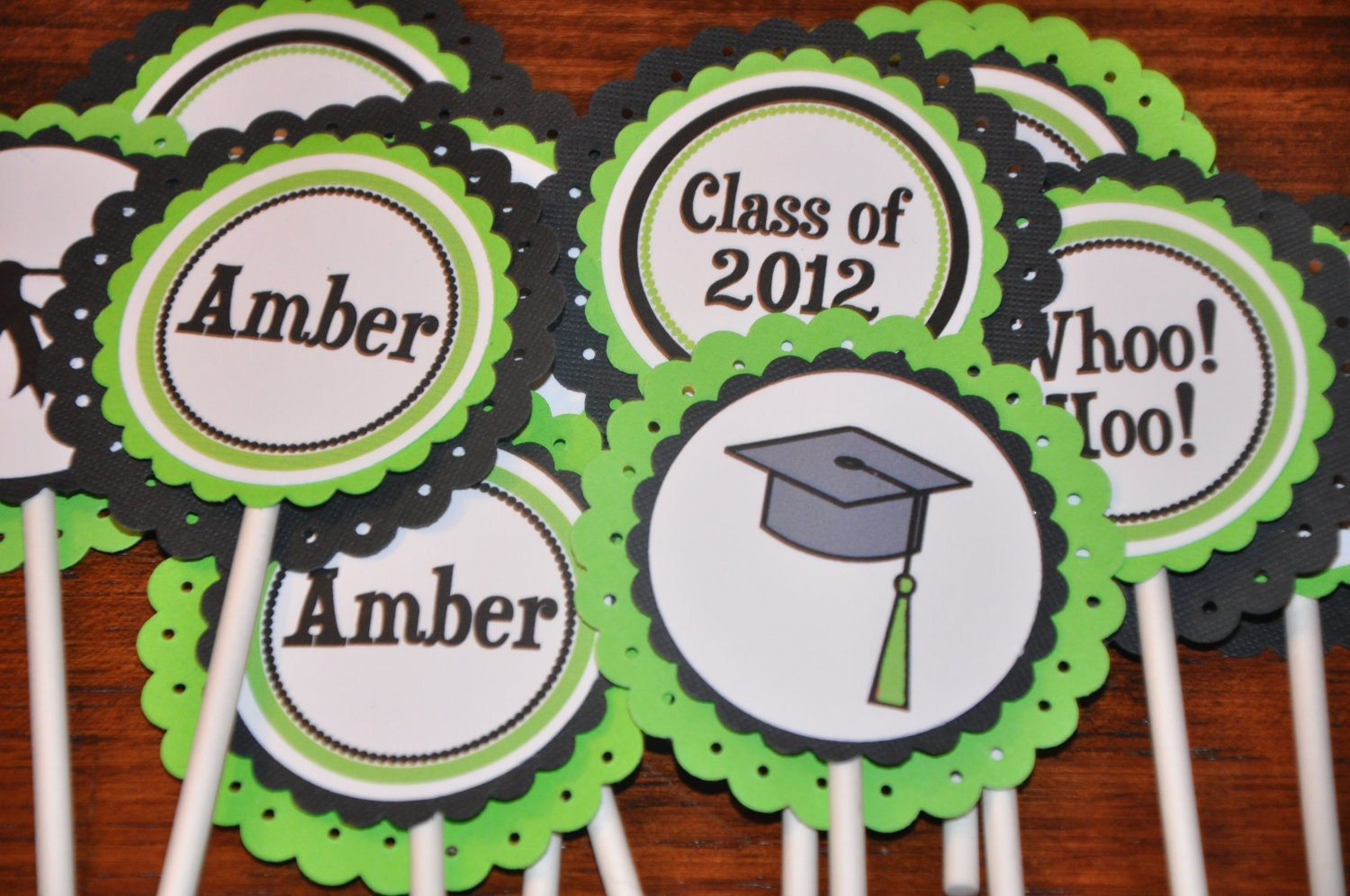 Graduation Cupcake Toppers. Grad. Cupcake Picks. Choose your colors. Set of 12