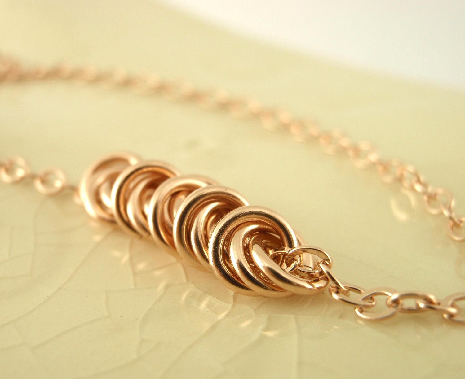 14kt Rose Gold Filled Necklace - Lovely Maidens All In A Row Handcrafted OR You Pick Argentium Sterling Silver or 14kt Yellow Gold Filled