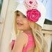 Crocheted Cloche Hat "The Emma Rose" White, Hot Pink, Pastel Pink Bucket Hat Choose your Size/Colors
