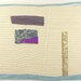 3.21.2012 small art quilt, contemporary, abstract, cotton, linen, silk, rayon, canvas, corduroy, off-white, purple, grey, french blue