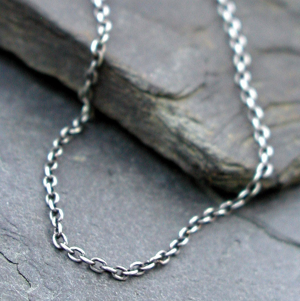 Oxidized Sterling Silver Cable Chain - CLASSIC
