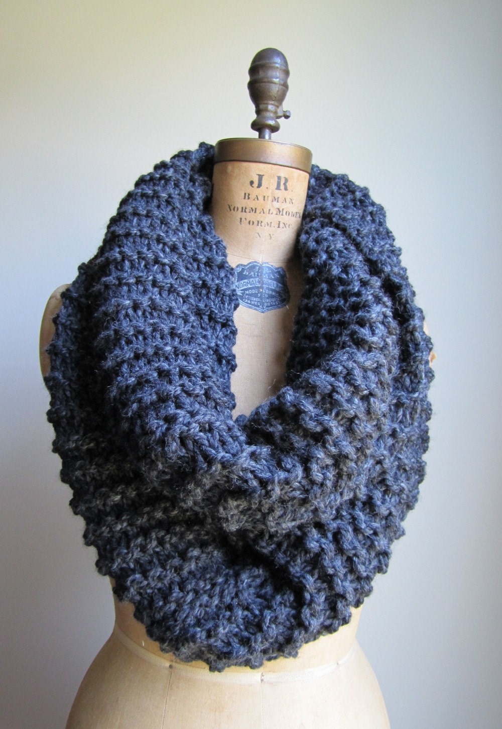 Super Snuggly Chunky knit cowl charcoal grey