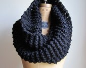 Super Snuggly chunky knit Black cowl.