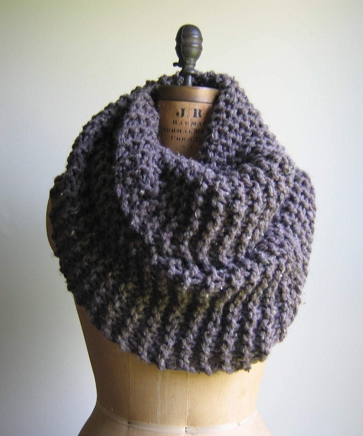Super Snuggly Chunky knit brown cowl Warm Cocoa