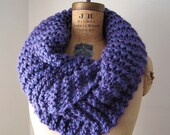 Super Snuggly chunky knit cowl Purple. Phlox. Infinity scarf.