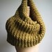 Super Snuggly chunky knit cowl Army. Split Pea green.