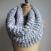 Super Snuggly chunky knit cowl Light Grey. Infinity scarf.