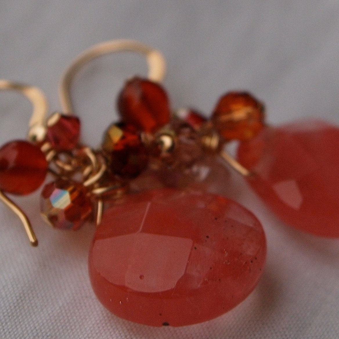 Cherry quartz earrings