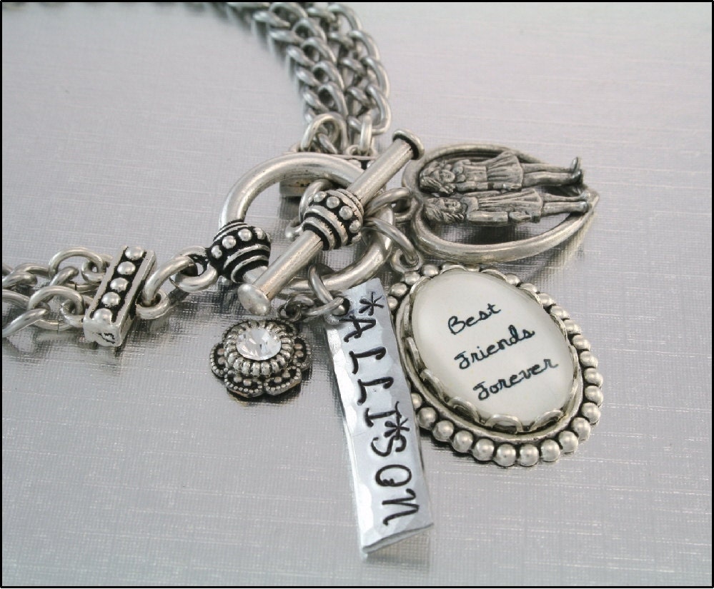 Best Friends Charm Bracelet Personalized By Blackberrydesigns