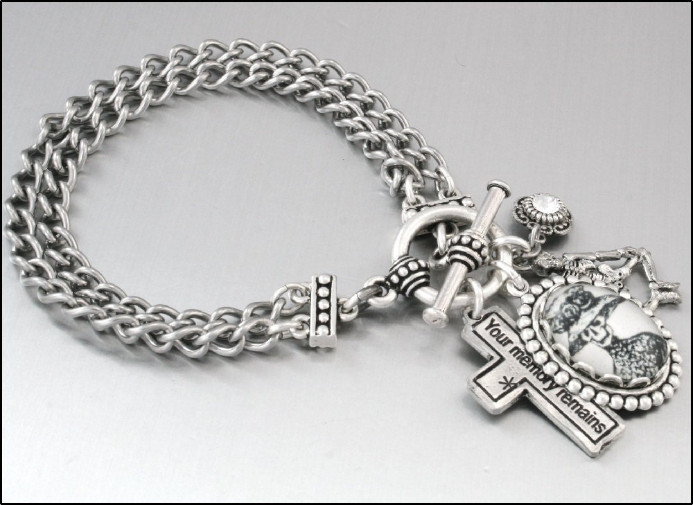 Day of the Dead Silver Charm Bracelet, Dia de los Muertos Charm Bracelet, Day of the Dead Jewelry