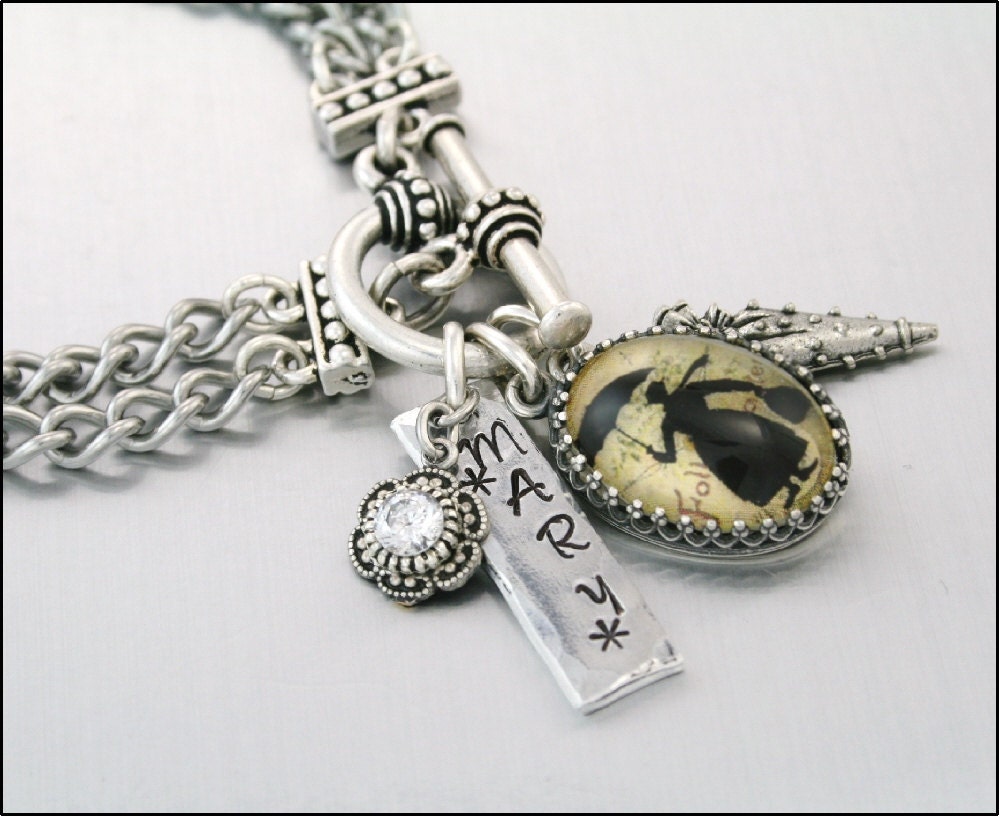 Custom Charm Bracelet Stainless Steel Charm by BlackberryDesigns