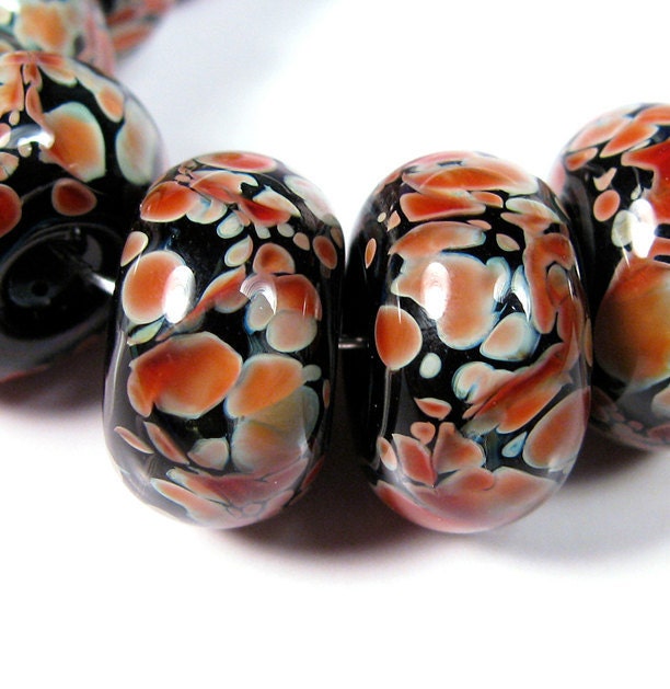 Black Cherry BBGLASSRT - Lampwork Boro Beads - Glass Artisan Beads